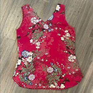 Chico's Pink and Floral Convertible Sleeveless Tank Top